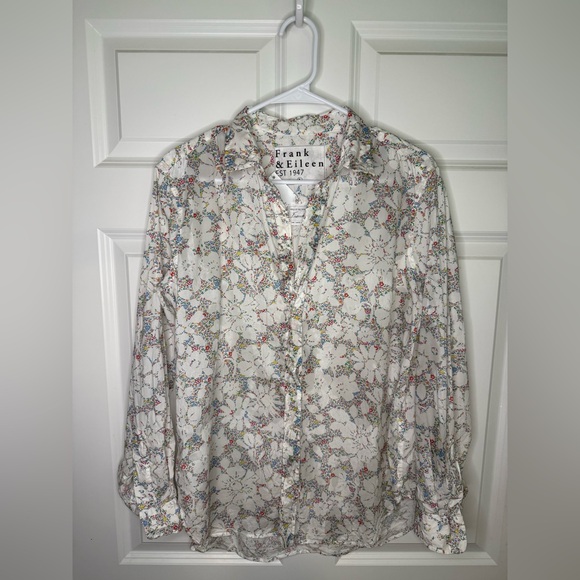 Frank & Eileen Classic Button Down Tiny Floral Long-Sleeve Shirt Oxford Large - Picture 2 of 7
